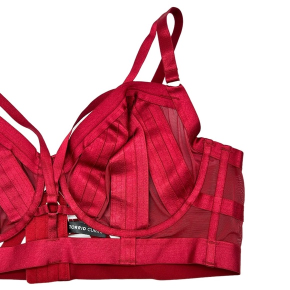 Torrid Women’s Plus Size Overt Strappy Mesh Underwire Bra Mesh Cups Size 2X 3X - Picture 8 of 11